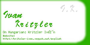 ivan kritzler business card